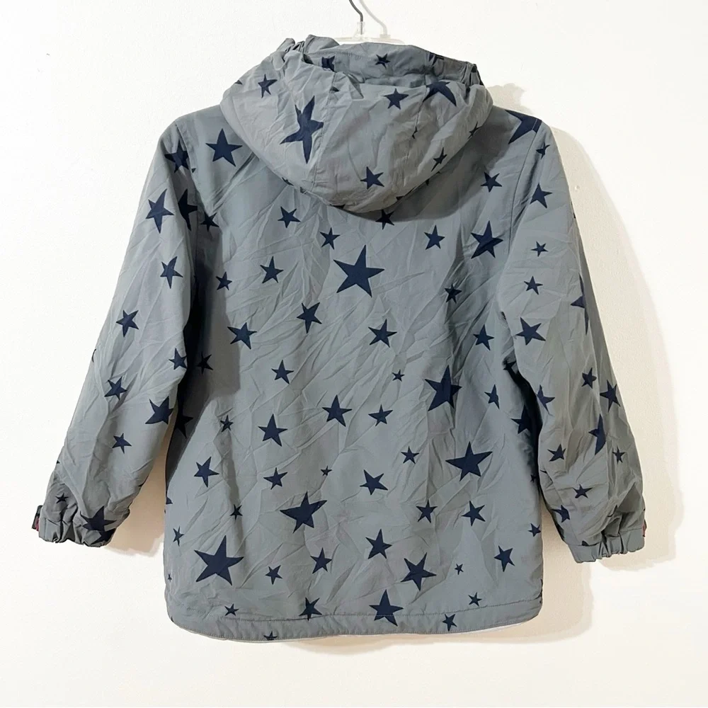 Hanna Andersson Size 140 US 10 Star Print Hooded Winter Jacket Fleece Lined